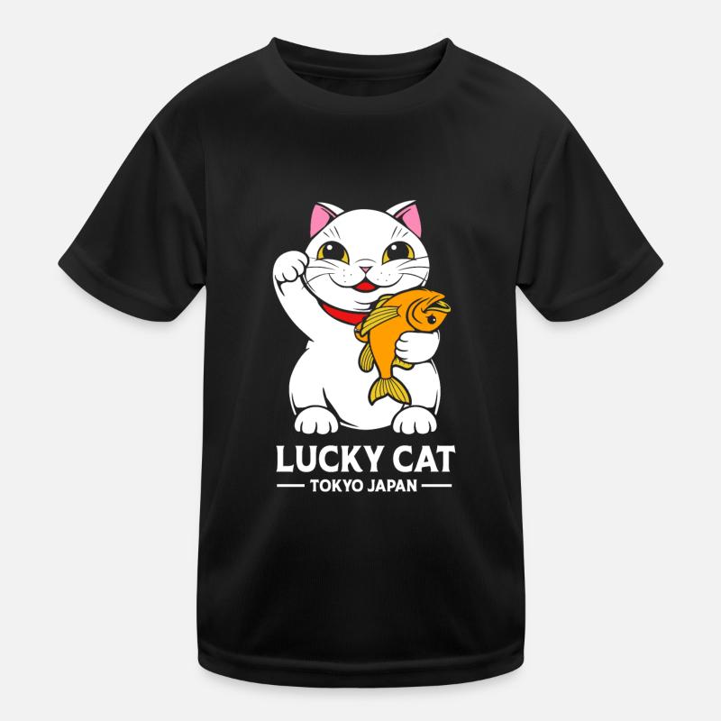 Maneki Neko Japan Glücksbringer Kinder Funktions-T-Shirt