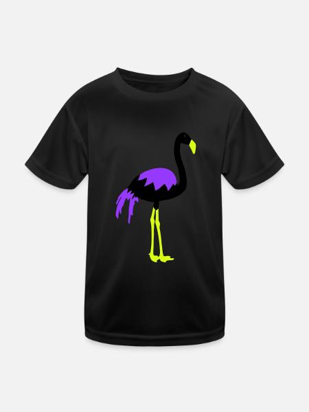 flamingo - Kinder Funktions-T-Shirt - Schwarz