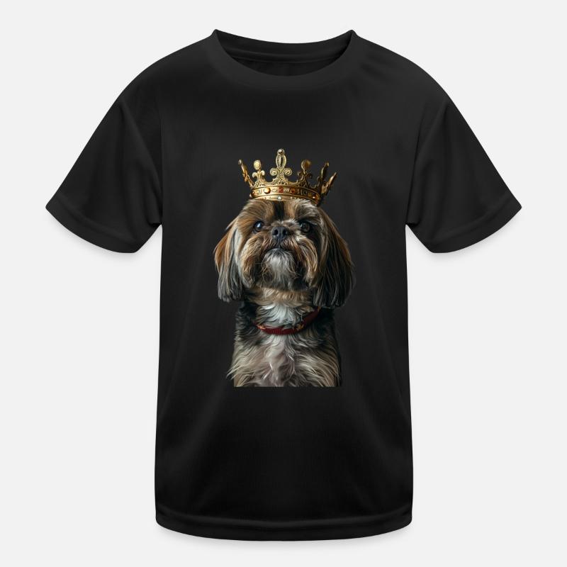 Lhasa Apso - Kinder Funktions-T-Shirt - Schwarz