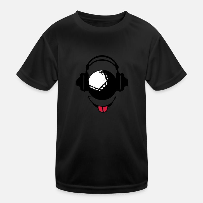 Kopfhörer Kopfhörer dj Golf smiley1 Kinder Funktions-T-Shirt
