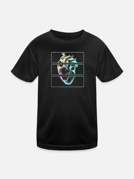 Herz Menschliche Anatomie Emo Pastel Goth - Kinder Funktions-T-Shirt - Schwarz - Vorne