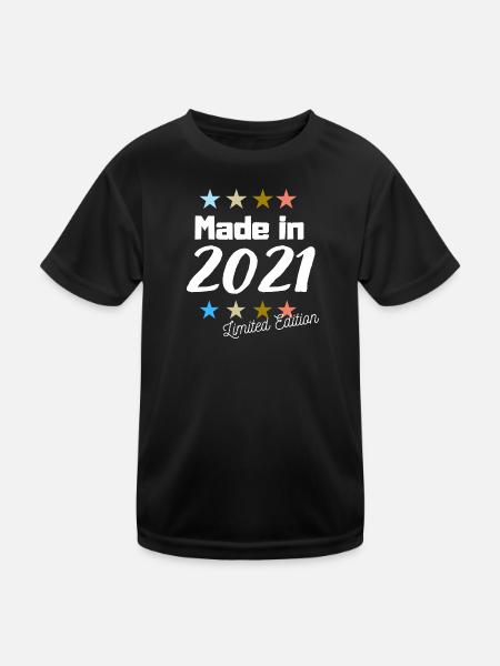 Made in 2021 Limited Edition Vintage Birthday - Kids Functional T-Shirt - black - Front