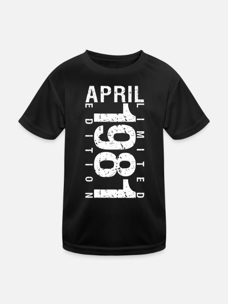 Avril 1981 Avril cadeau anniversaire 1981 - T-shirt sport Enfant - noir - Devant