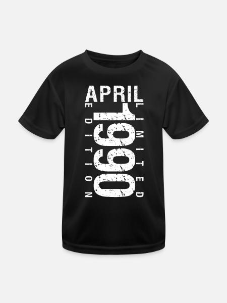 Avril 1990 Avril cadeau anniversaire 1990 - T-shirt sport Enfant - noir - Devant