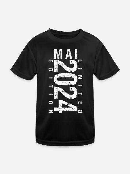 Mai 2024 Mai cadeau anniversaire May 2024 - T-shirt sport Enfant - noir - Devant