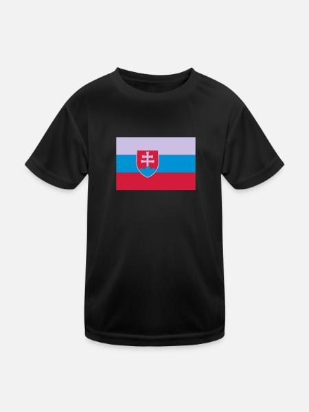 slovakia flag - Kids Functional T-Shirt - black