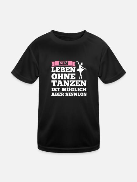 Ballerina Mädchen Balletttanz Geschenk - Kinder Funktions-T-Shirt - Schwarz - Vorne