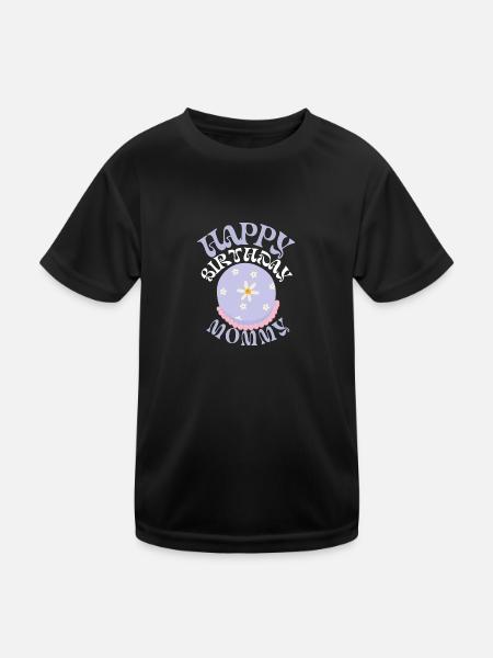 Joyeux anniversaire maman - T-shirt sport Enfant - noir - Devant