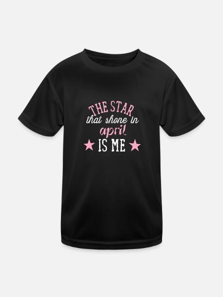 Queens are born in april - Kids Functional T-Shirt - black - Front