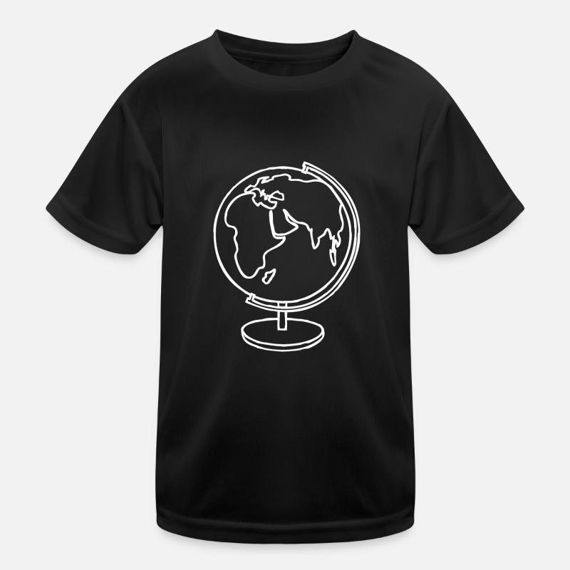 Globus Hand gezeichnet Kinder Funktions-T-Shirt