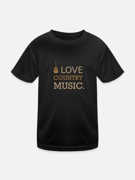 I Love Country Music - Kids Functional T-Shirt - black - Front