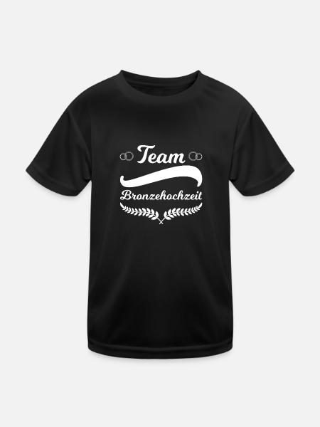 22. Hochzeitstag Ehepaar Bronzehochzeit Geschenk - Kinder Funktions-T-Shirt - Schwarz - Vorne
