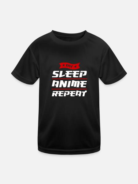 Anime merch Anime Anime Merchandise Geschenk - Kinder Funktions-T-Shirt - Schwarz - Vorne