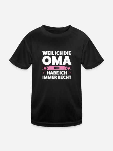 Oma Großmutter Enkelkinder Geschenk - Kinder Funktions-T-Shirt - Schwarz - Vorne