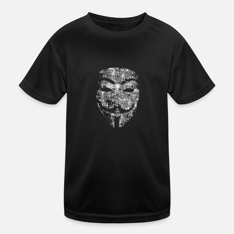 Anonymus Hacker Maske Kinder Funktions-T-Shirt