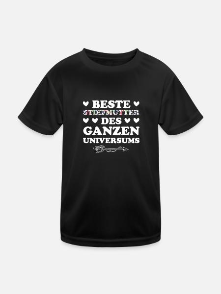 Stiefmama Familie Stiefmutter Geschenk - Kinder Funktions-T-Shirt - Schwarz - Vorne