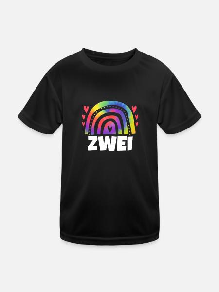 1.Geburtstag Regenbogen 1 Jahr alt Geschenk - Kinder Funktions-T-Shirt - Schwarz - Vorne
