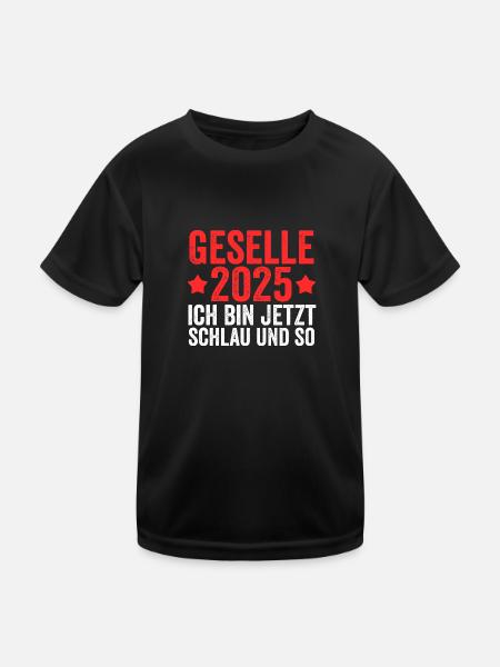 Geselle 2025 Prüfung Gesellenbrief 2025 - Kinder Funktions-T-Shirt - Schwarz - Vorne