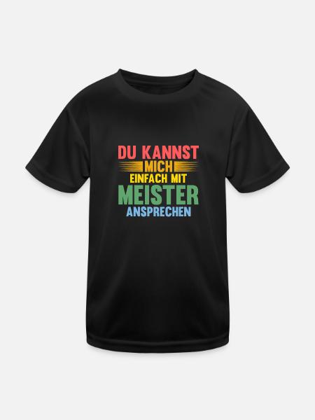 Meister Prüfung Meister Prüfung Geschenk - Kinder Funktions-T-Shirt - Schwarz - Vorne
