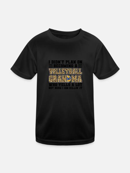 Volleyball-Oma Volleyball-Großmutter Geschenk - Kinder Funktions-T-Shirt - Schwarz - Vorne