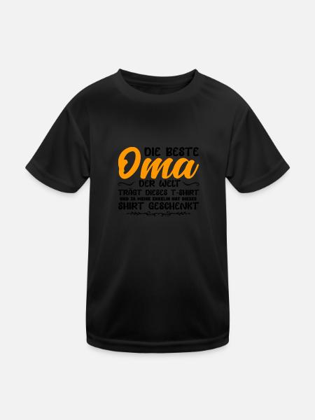 Oma & Enkelin Familie Enkelin Geschenk - Kinder Funktions-T-Shirt - Schwarz - Vorne