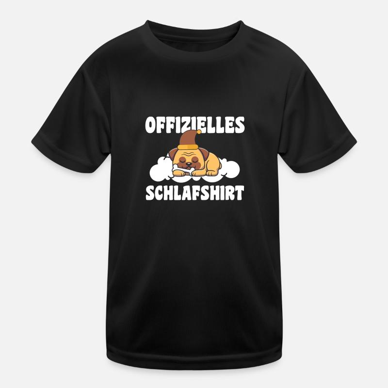 Schlafanzug Mops Schlafshirt Geschenk Kinder Funktions-T-Shirt
