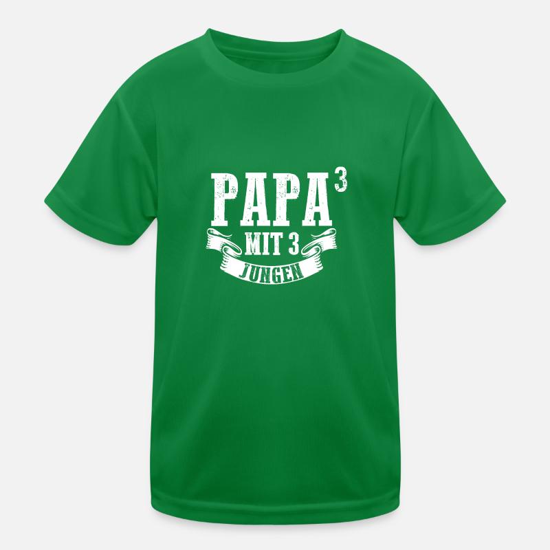Papa 3 Söhne Drillinge Geschenk Kinder Funktions-T-Shirt