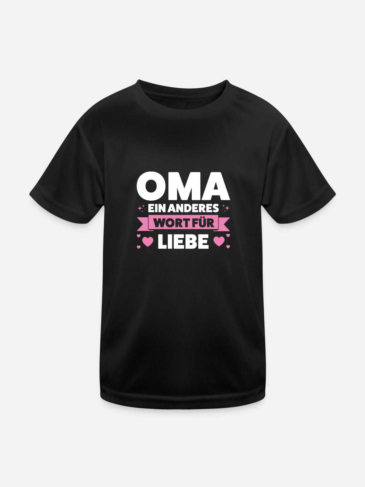 Oma Großmutter Omas Geschenk - Kinder Funktions-T-Shirt - Schwarz - Vorne