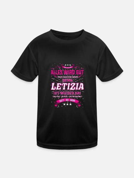 Alles wird gut denn Letizia Ist da Outfit - Kinder Funktions-T-Shirt - Schwarz