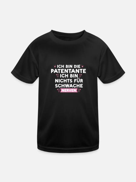 Patentante Familie Taufpatin Geschenk - Kinder Funktions-T-Shirt - Schwarz - Vorne