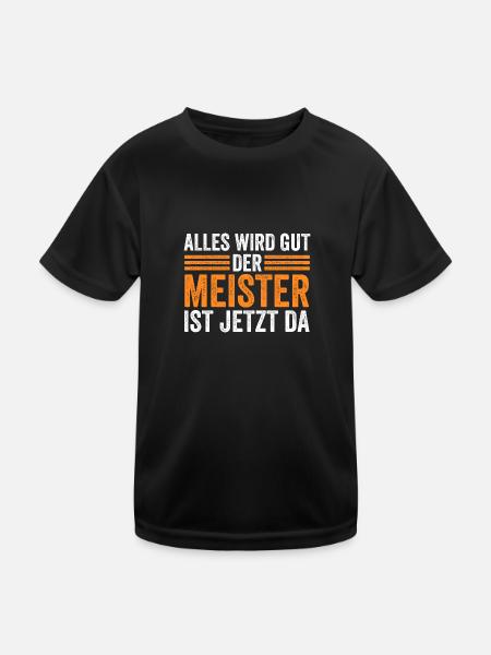 Meister Handwerker Meisterprüfung Geschenk - Kinder Funktions-T-Shirt - Schwarz - Vorne