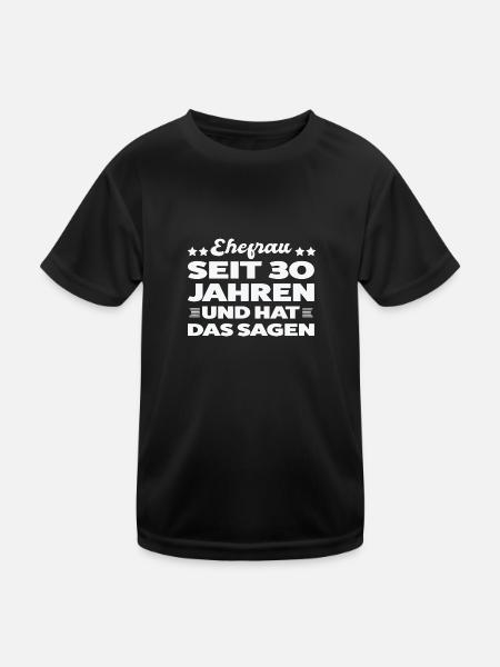 30 Jahre Ehe Ehefrau Perlenhochzeit Geschenk - Kinder Funktions-T-Shirt - Schwarz - Vorne