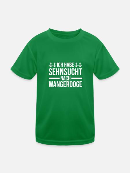 Wangerooge Norddeutschland Nordfriesische Insel G - Kinder Funktions-T-Shirt - Kelly Green - Vorne