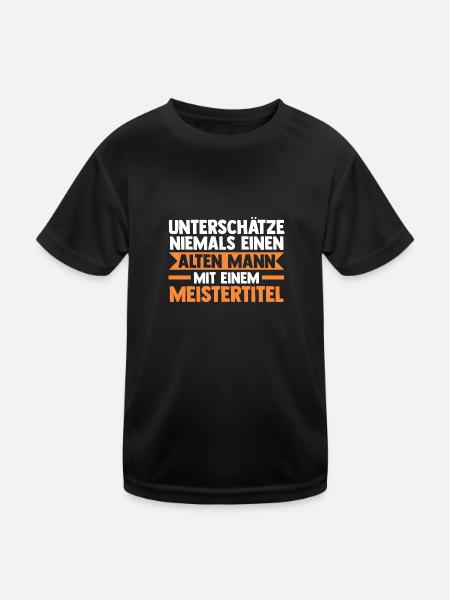 Meister Handwerk Handwerker Geschenk - Kinder Funktions-T-Shirt - Schwarz - Vorne