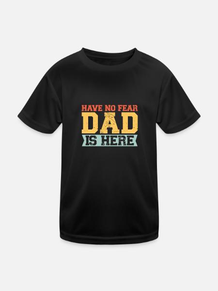 father Papa Dad daddy Geschenk - Kinder Funktions-T-Shirt - Schwarz - Vorne