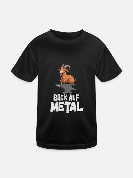 Bock auf Metal - Kinder Funktions-T-Shirt - Schwarz - Vorne