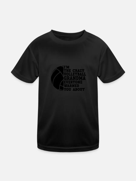 Volleyball-Oma Volleyball-Großmutter Geschenk - Kinder Funktions-T-Shirt - Schwarz - Vorne