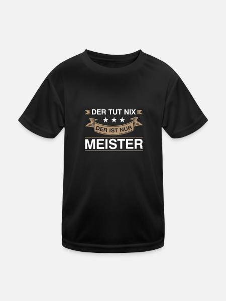 Meister Prüfung Meister Prüfung Geschenk - Kinder Funktions-T-Shirt - Schwarz - Vorne