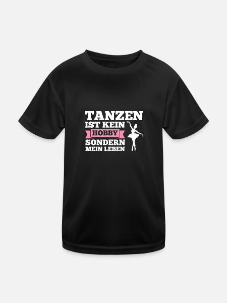Ballerina Mädchen Balletttanz Geschenk - Kinder Funktions-T-Shirt - Schwarz - Vorne