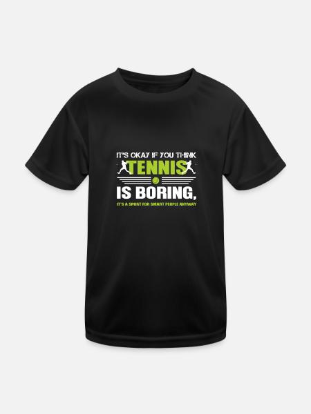 Tennis Tennis Sport Geschenk - Kinder Funktions-T-Shirt - Schwarz - Vorne