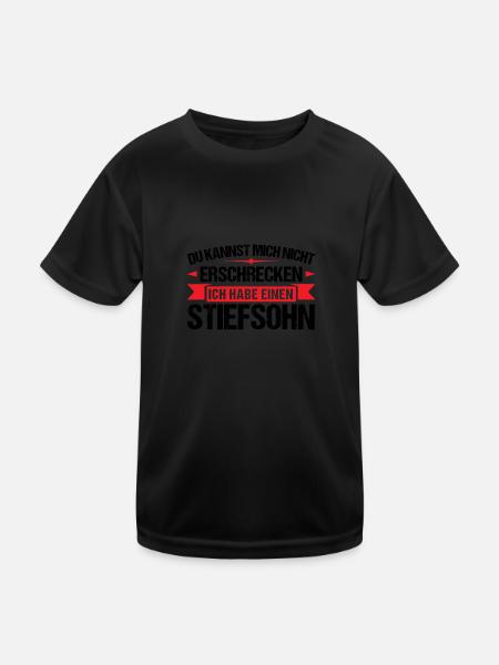 Stiefpapa Stiefsohn Stiefvater Geschenk - Kinder Funktions-T-Shirt - Schwarz - Vorne