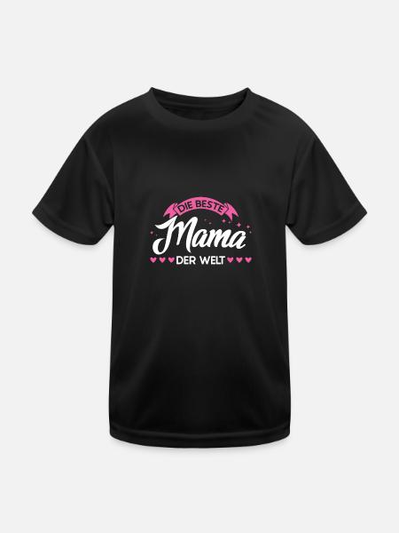 Mutter Familie Mütter Geschenk - Kinder Funktions-T-Shirt - Schwarz - Vorne
