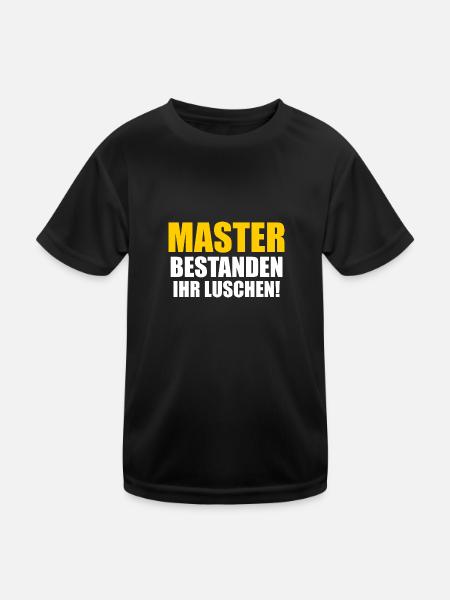 Master Prüfung Masterabschluss Geschenk - Kinder Funktions-T-Shirt - Schwarz - Vorne