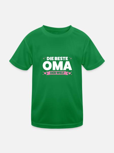 Oma Großmutter Omi Geschenk - Kinder Funktions-T-Shirt - Kelly Green - Vorne