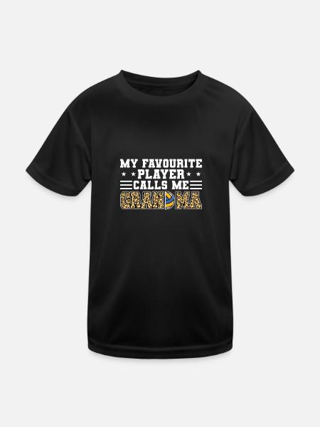 Volleyball-Oma Volleyball-Großmutter Geschenk - Kinder Funktions-T-Shirt - Schwarz - Vorne