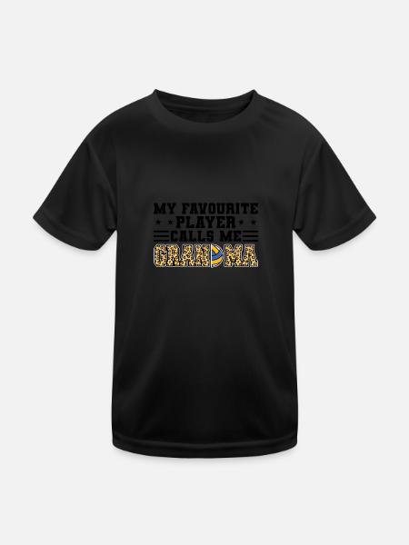 Volleyball-Oma Volleyball-Großmutter Geschenk - Kinder Funktions-T-Shirt - Schwarz - Vorne