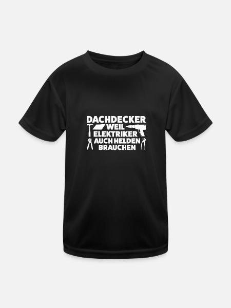 Dachdecker Beruf Dachdecken Geschenk - Kinder Funktions-T-Shirt - Schwarz - Vorne