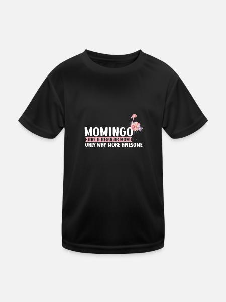 Mutter Flamingo Mutter Flamingo Oma Geschenk - Kinder Funktions-T-Shirt - Schwarz - Vorne