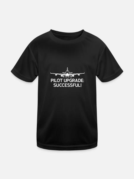 Pilot Pilot Flugzeug Geschenk - Kinder Funktions-T-Shirt - Schwarz - Vorne