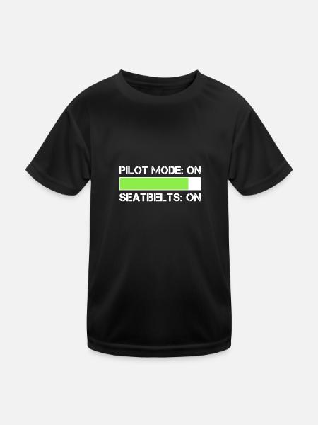 Pilot Pilot Flugzeug Geschenk - Kinder Funktions-T-Shirt - Schwarz - Vorne